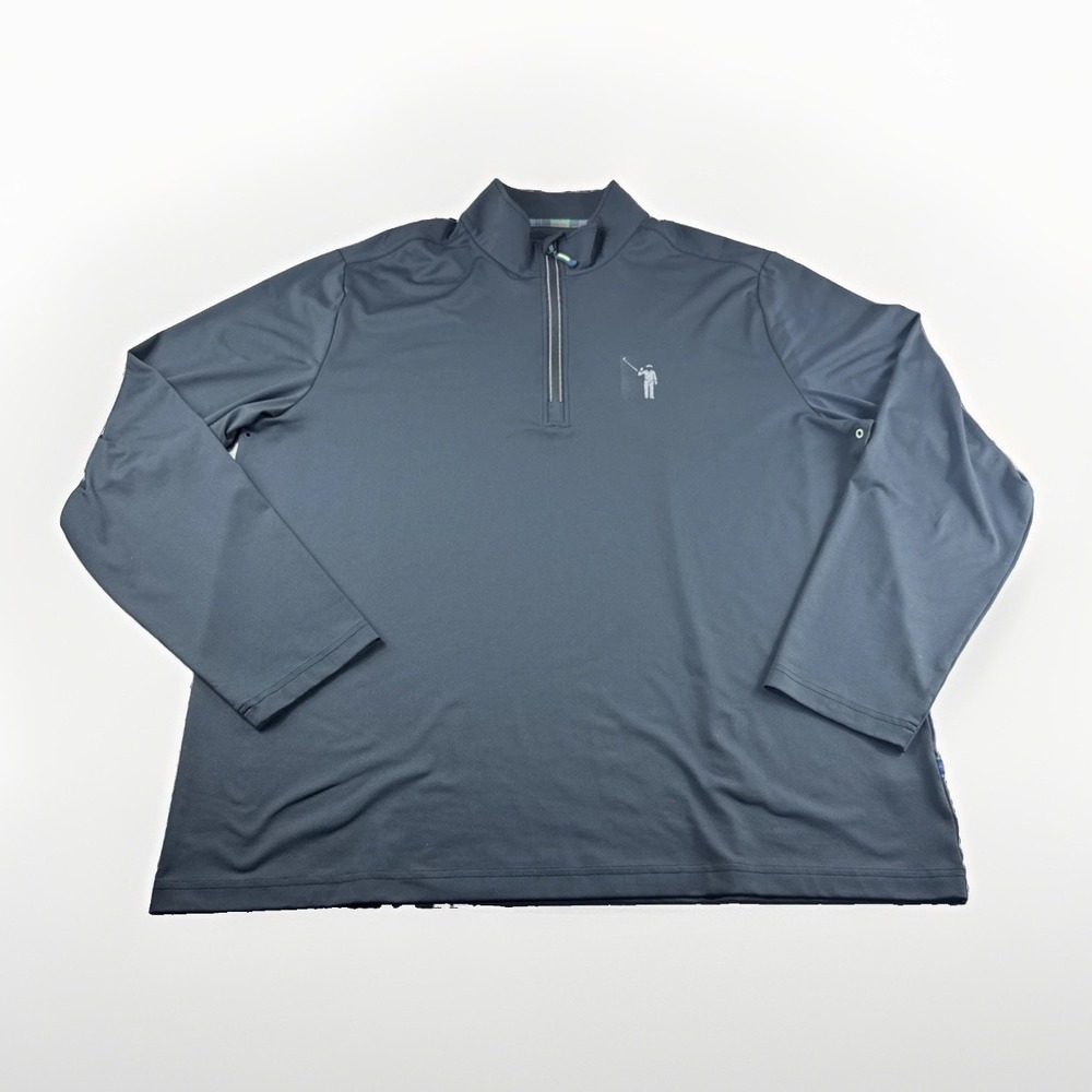 William Murray 1/4 Zip Pullover Mens XXL Black Golf Polo Long Sleeve Performance